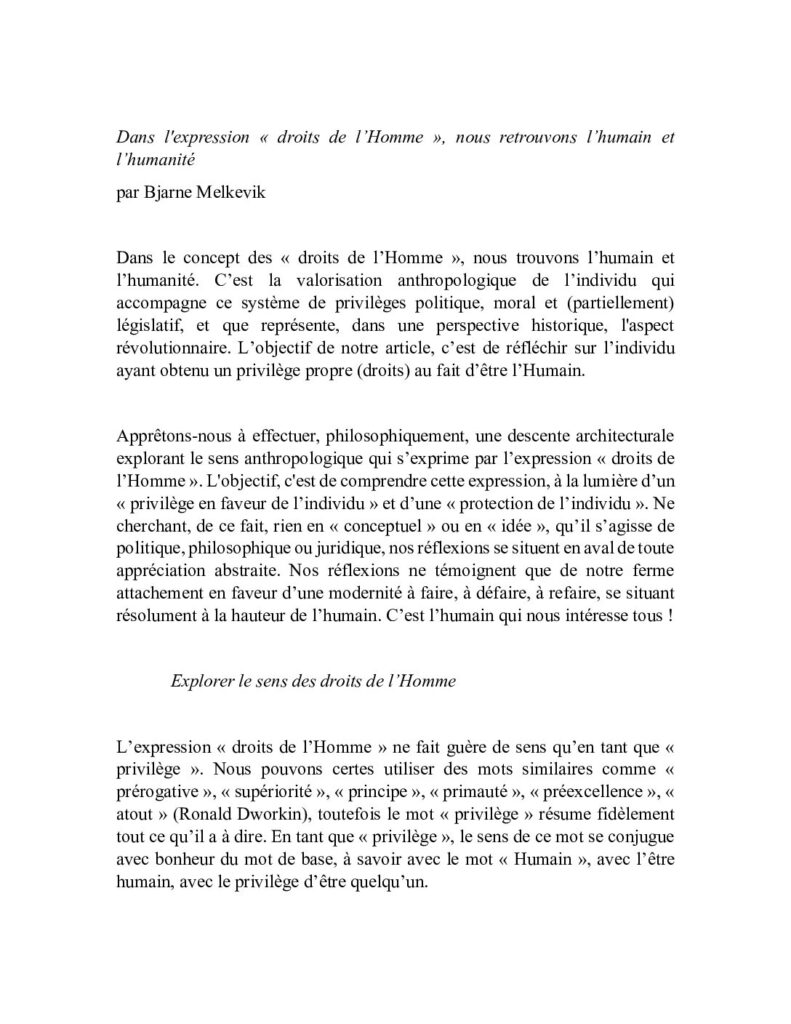 thumbnail of Article du philosophe du droit de Bjarne Melkevik